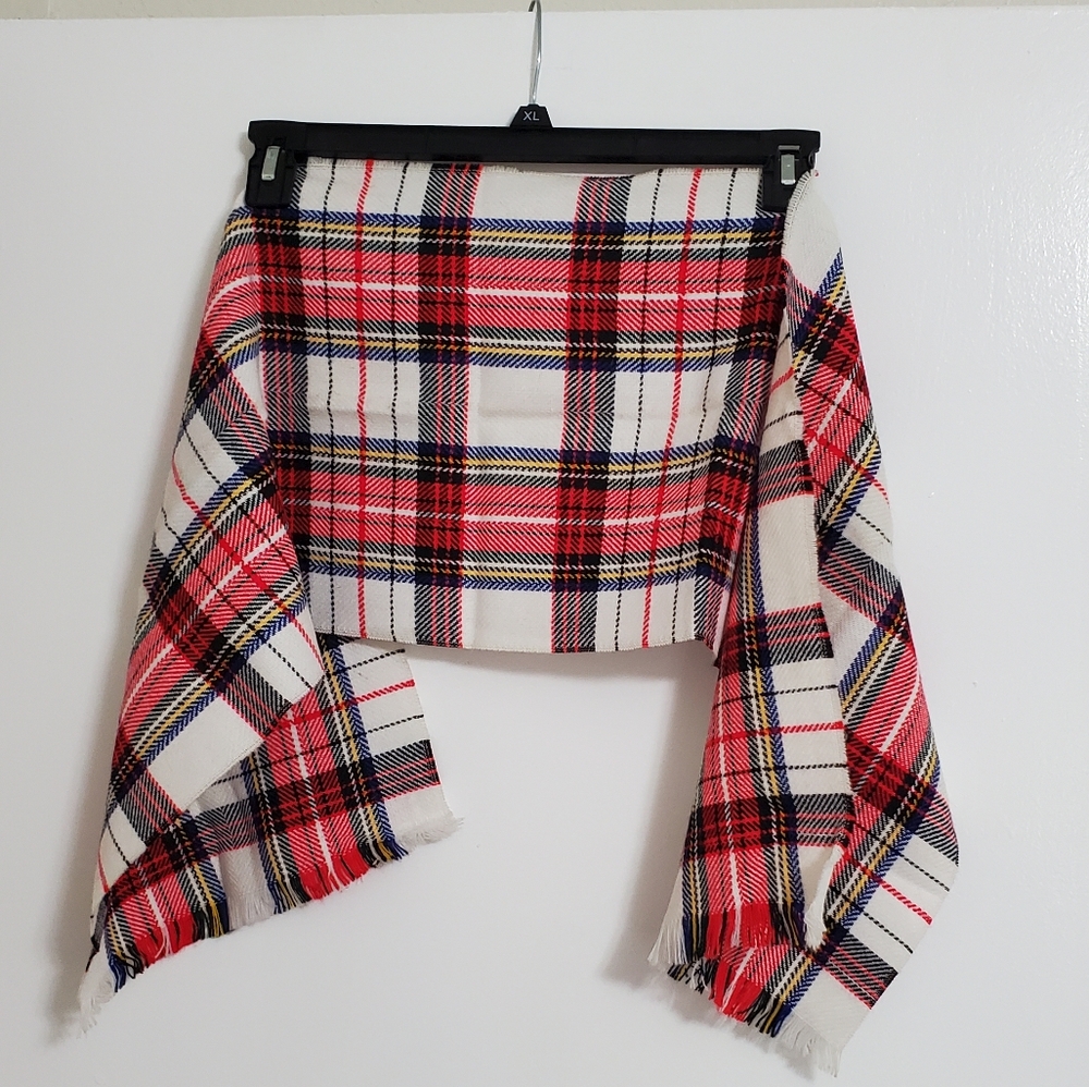 Vintage Orlon Plaid Scarf - Made in USA